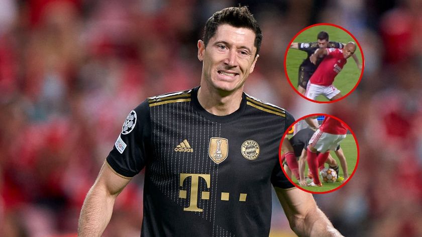 Getty Images / Piłkarze Benfiki nie oszczędzają Roberta Lewandowskiego