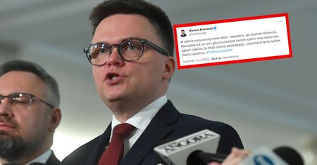 "Nowe hasło w Sejmie". Błaszczak drwi z Hołowni