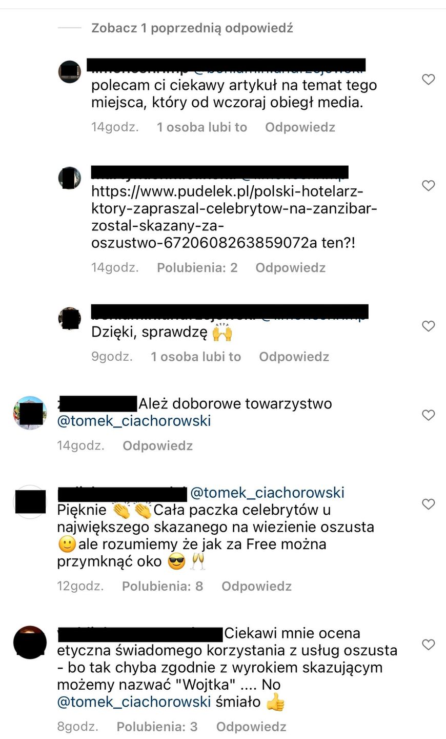 Celebryci od skazanego za OSZUSTWO "Wojtka na Zanzibarze" NABRALI WODY W USTA