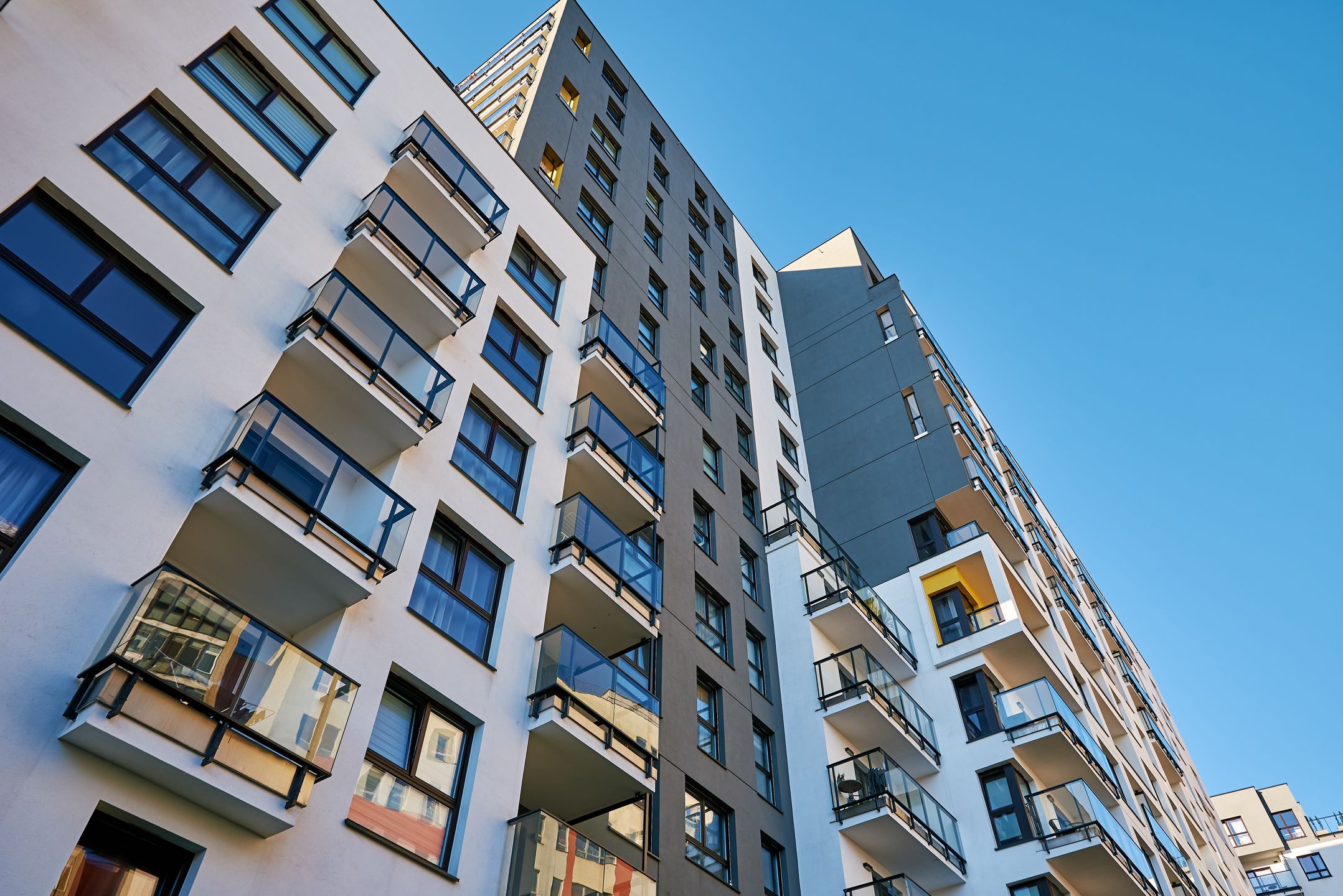 Modern residential building in Warsaw, Poland. City architectureModern city architecture, Residential house building facade with balconies in Warsaw.Lazy_Bear