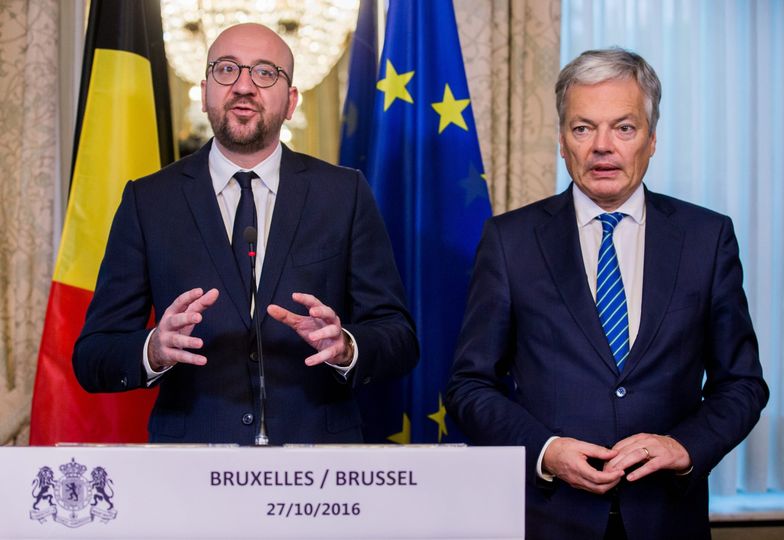 Belgijski premier Charles Michel i Didier Reynders, szef belgijskiego MSZ