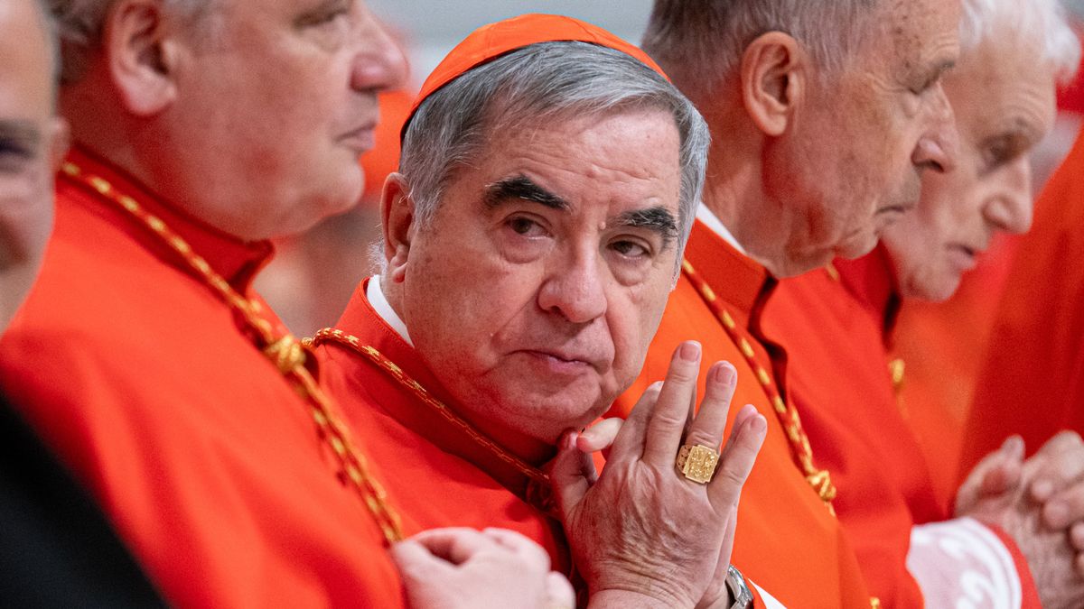 Pope Francis Presides Over Consistory For Creation Of New Cardinals
Cardinal Giovanni Angelo Becciu attends an Ordinary Public Consistory for the creation of new cardinals at St. Peter's Basilica in the Vatican on December 7, 2024. (Photo by Massimo Valicchia/NurPhoto via Getty Images)
NurPhoto
ecclesiastical, spiritual assembly, ecclesial, holy see, liturgical, cardinalate, ordinary public consistory, giovanni angelo becciu, papal, new cardinals, st peter's basilica, catholic church, massimo valicchia, sacred, religious leadership, nurphoto, episcopal., clerical gathering, rome, elevation, pontifical, cardinal, vatican city, church hierarchy, december 7