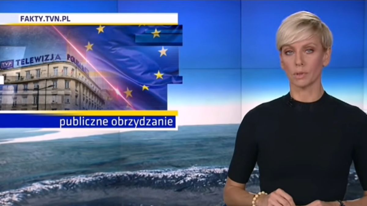 Anita Werner w studio "Faktów" TVN 