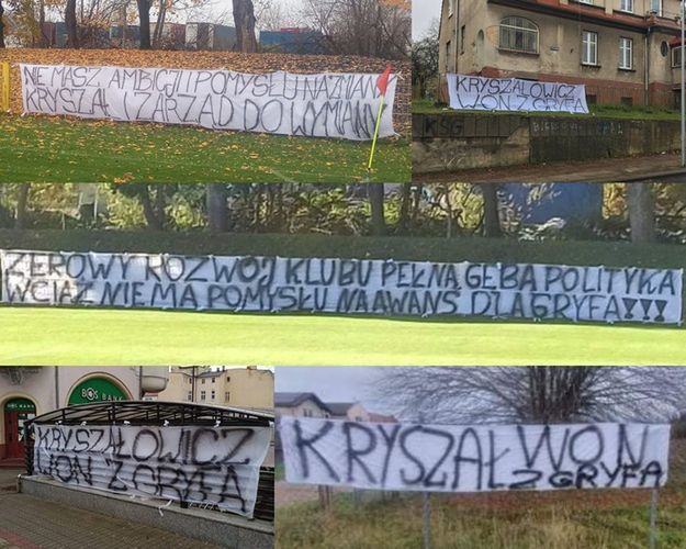 Transparenty, które pojawiły się w weekend w Słupsku