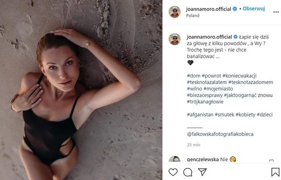 Joanna Moro po fali krytyki usunęła zdjęcie nawiązujące do dramatu w Afganistanie