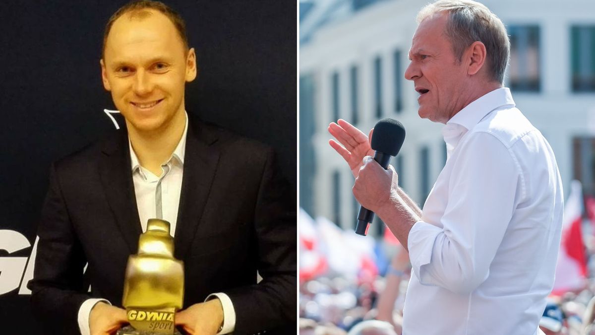 WP SportoweFakty / Na zdjęciu: Rafał Siemaszko (z lewej) i Donald Tusk