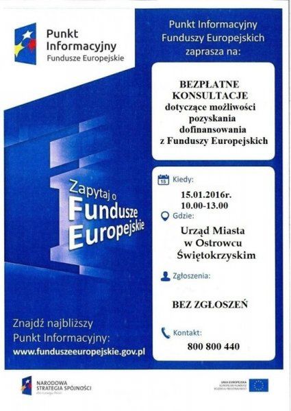 Bezpłatne konsultacje na temat Funduszy Unijnych