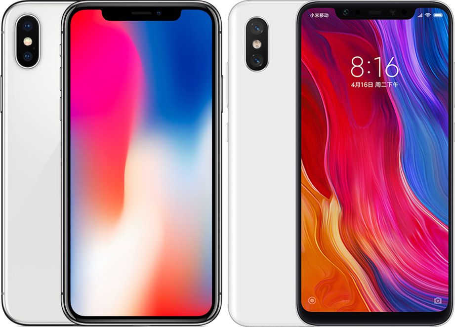 iPhone X i Xiaomi Mi 8  -  znajdź 3 różnice