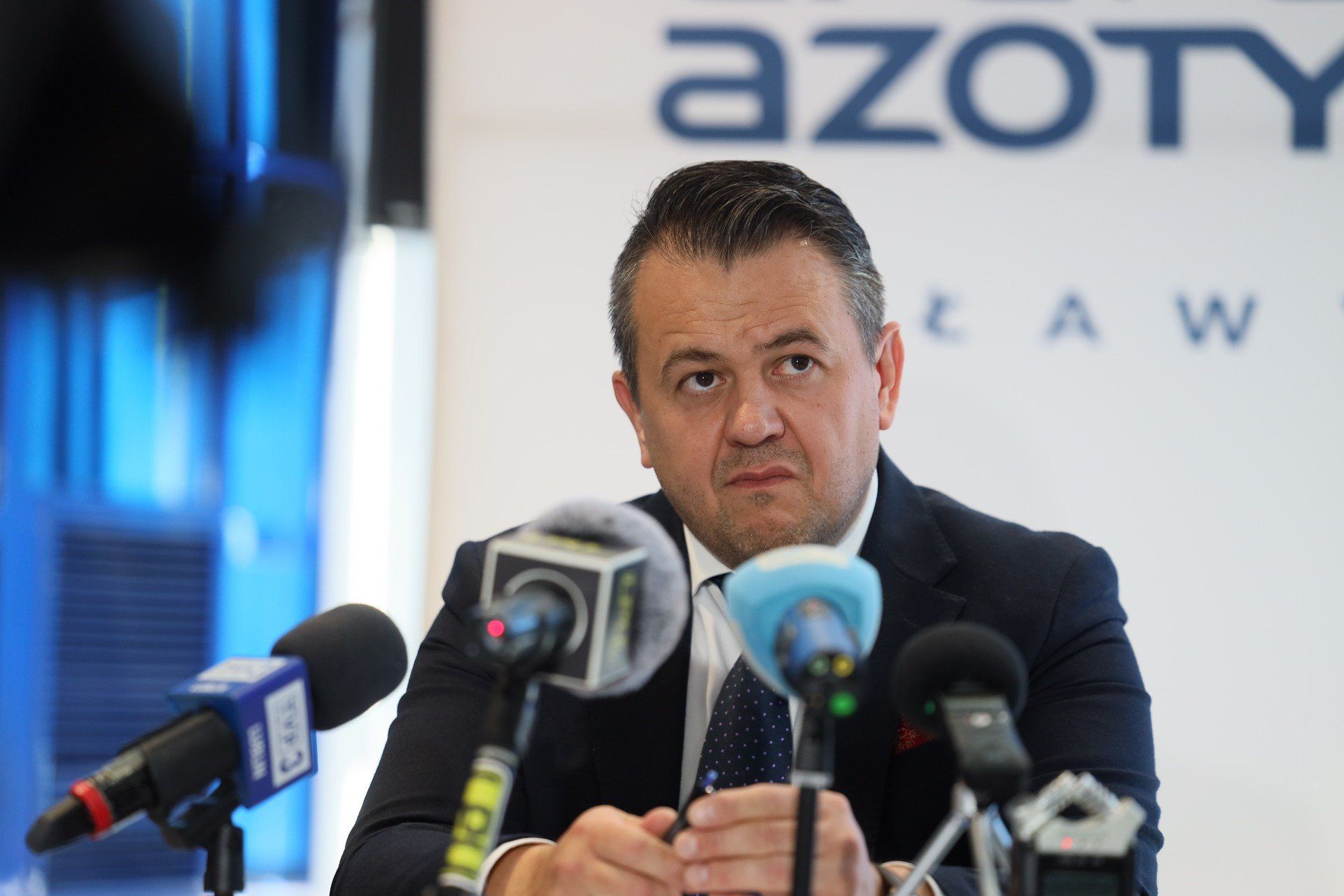 Konferencja prasowa z udziałem prezesa Grupy Azoty Puławy, Huberta Kamoli