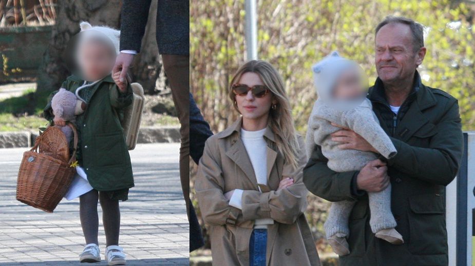 Rodzina Tusków idzie ze święconką 