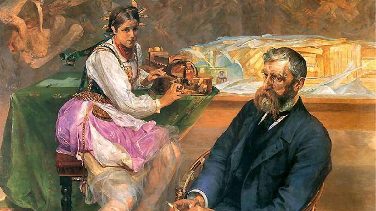 Jacek Malczewski, Portret Adama Asnyka z Muzą, 1894–1897