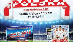 „Super Express” (ZPR Media) z zestawem dla kibica na Euro 2016: szalik reprezentacji Polski, plakat i CD