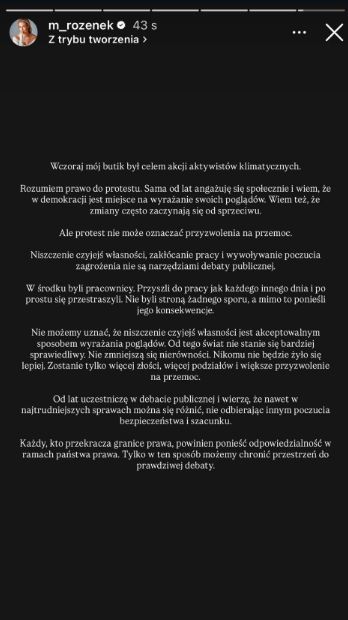 Małgorzata Rozenek-Majdan komentuje akcję aktywistów