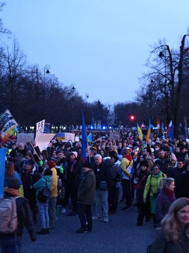 Protest przed ambasadą Rosji.