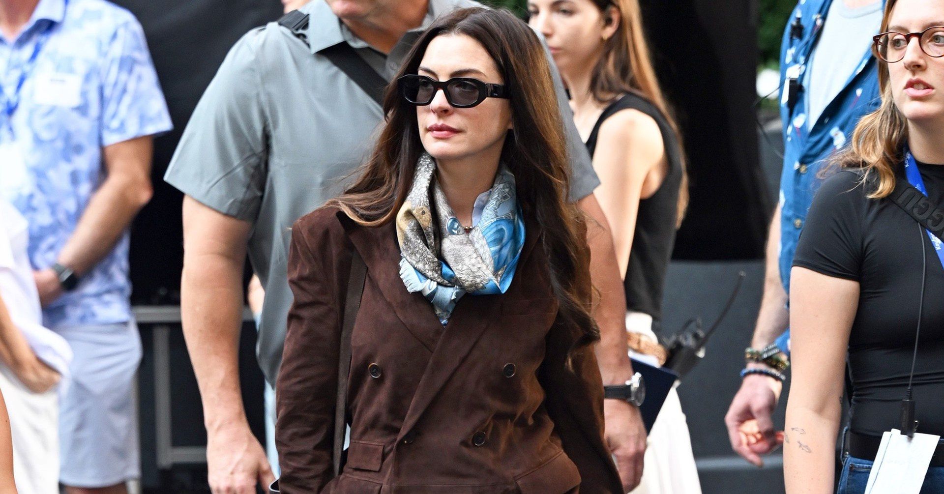 Anne Hathaway na planie filmu Devil Wears Prada 2