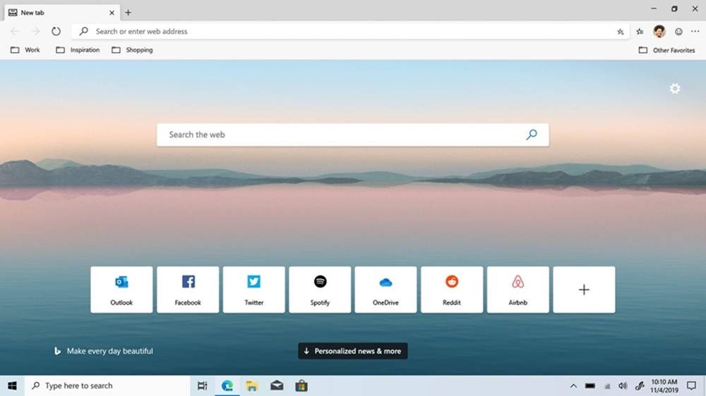 Microsoft Edge Chromium start