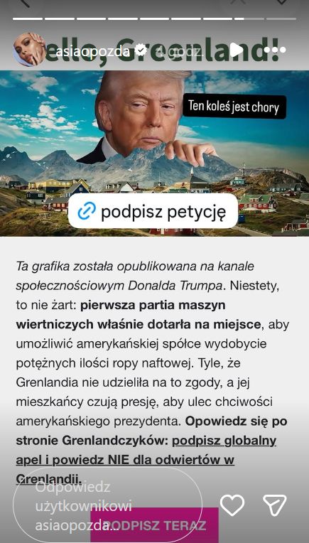 Instagramowa relacja Joanny Opozdy
