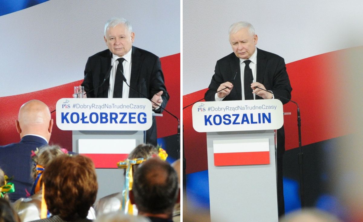 Jarosław Kaczyński na Pomorzu. Nie ustrzegł się wpadki