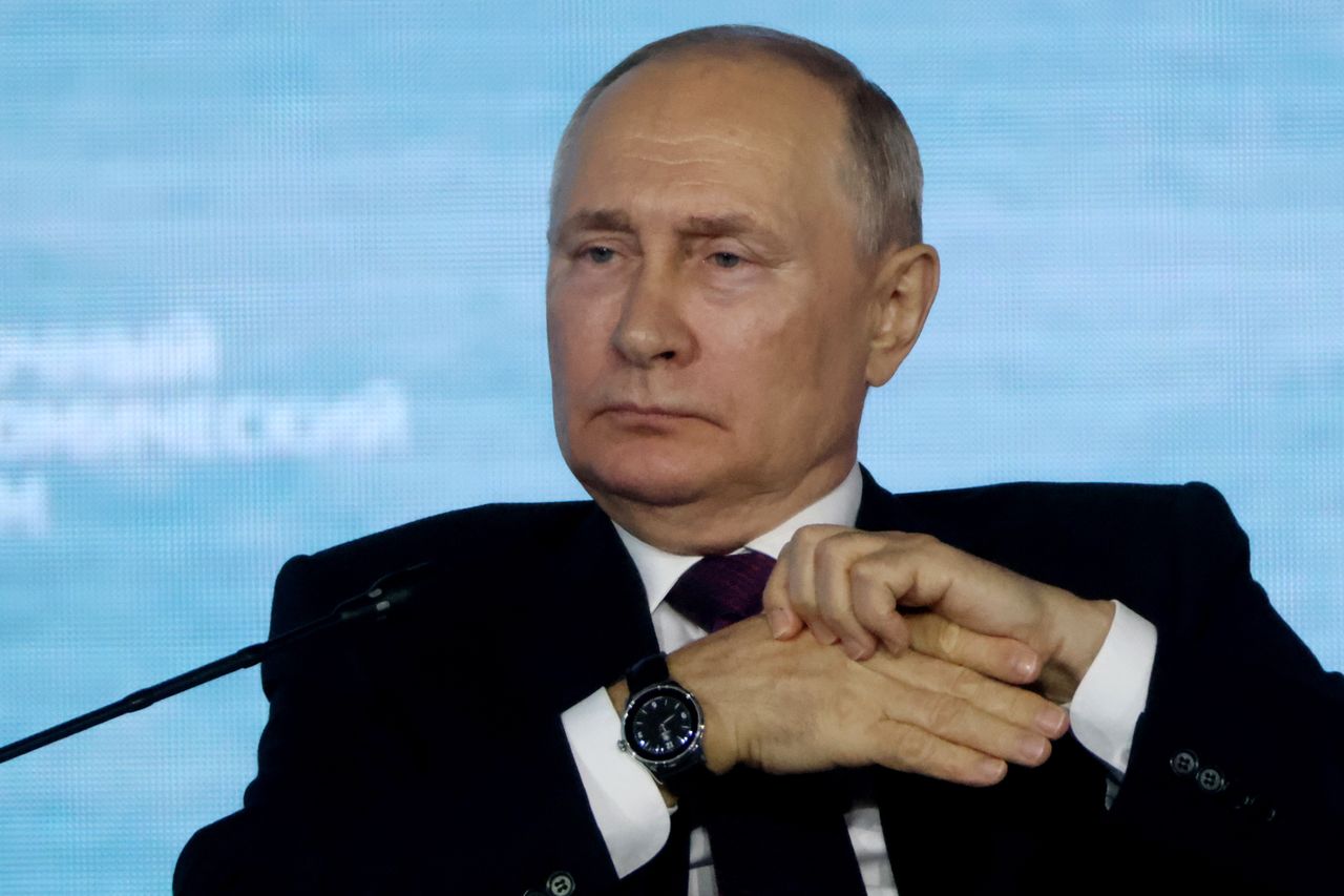 MOSCOW, RUSSIA - SEPTEMBER 12 (RUSSIA OUT) Russian President Vladimir Putin gestures as he listens during the plenary session of the Eastern Economic Forum, on September 12, 2023, in Vladivostok, Russia. President Putin is having a three-days visit to Russian  Far Eastern regions. (Photo by Contributor/Getty Images)