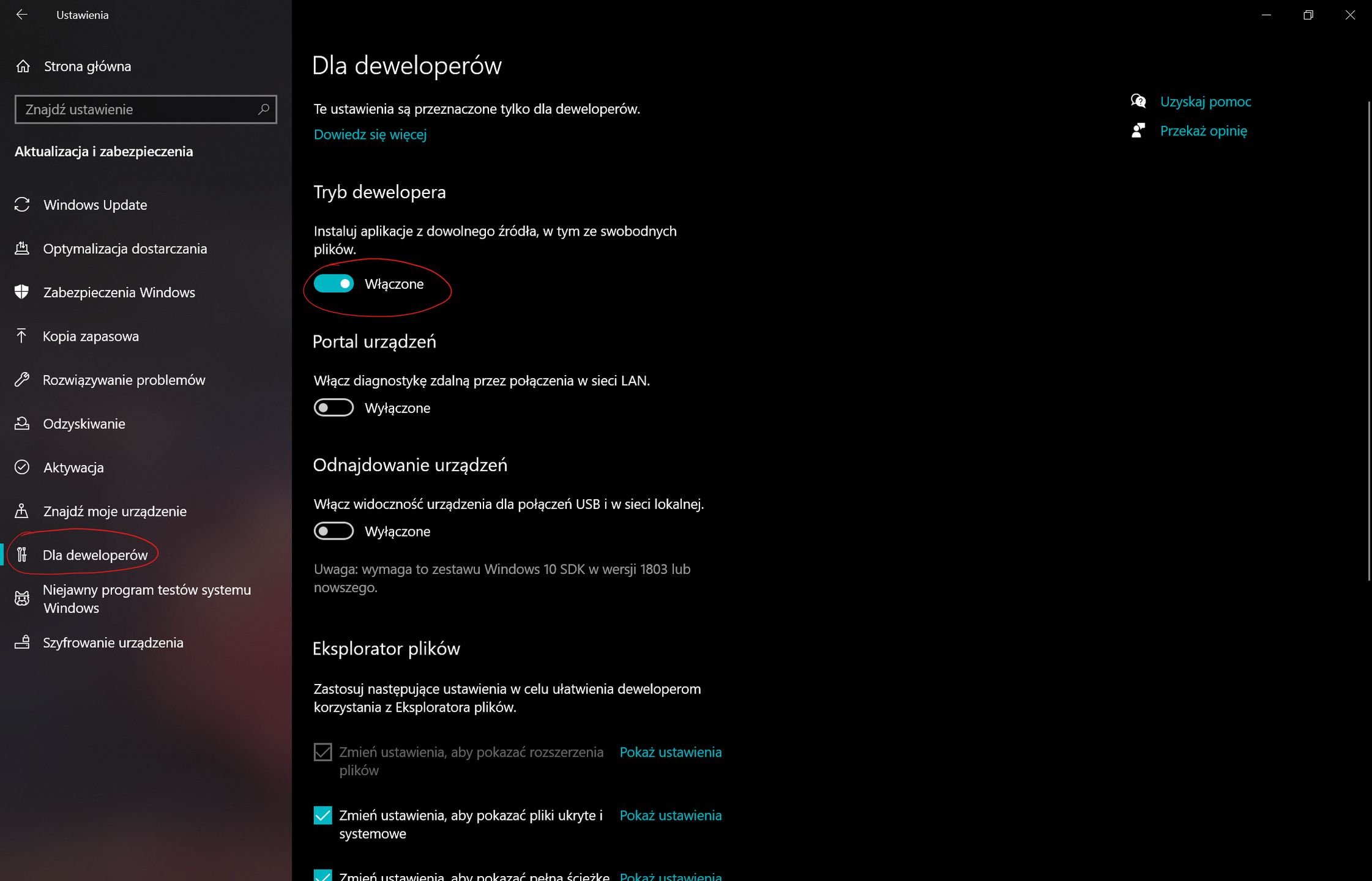 te opcje musimy przestawić, aby móc uruchomić aplikację, fot. Jakub Krawczyński/dobreprogramy