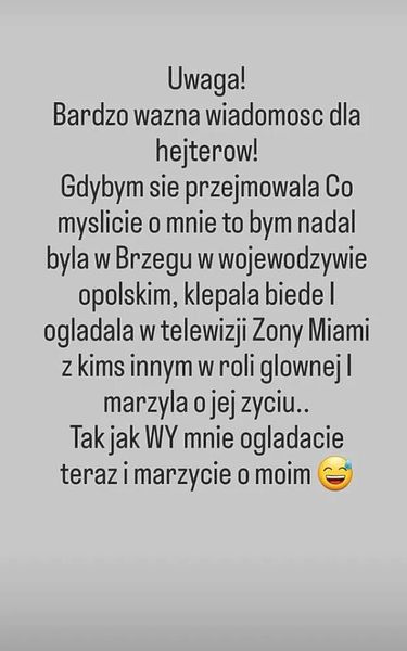 Aneta z "Żon Miami" odpowiada hejterom