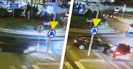 Rondo było dla niego za małe. Kierowca bmw nagrany