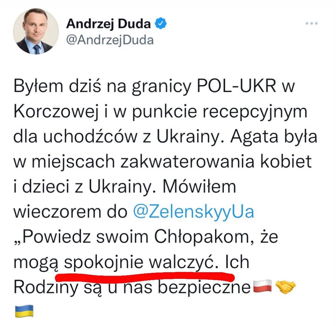 Andrzej Duda wpis na Twitterze