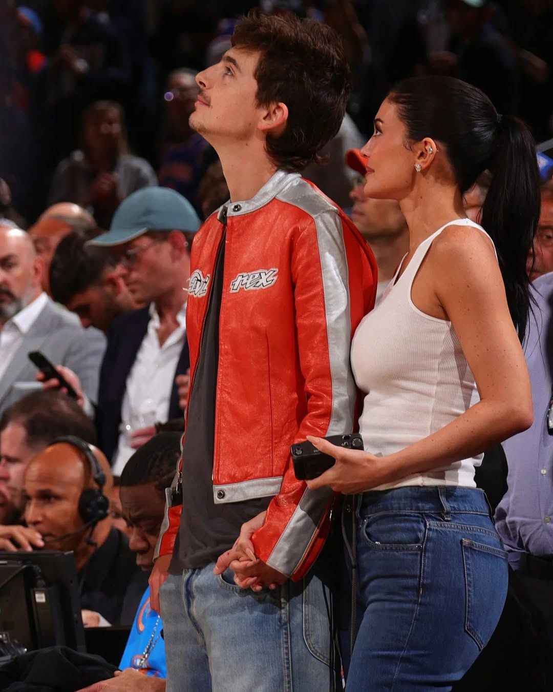 Kylie Jenner i Timothée Chalamet na meczu