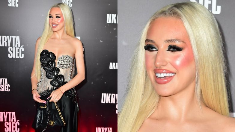 Caroline Derpienski na premierze filmu "Ukryta sieć"