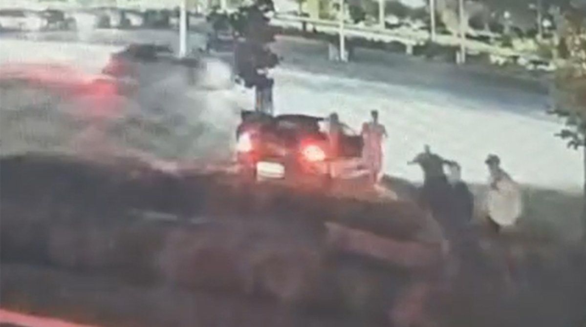 Piaseczno: Drift na targowisku miejskim przerwany przez policję