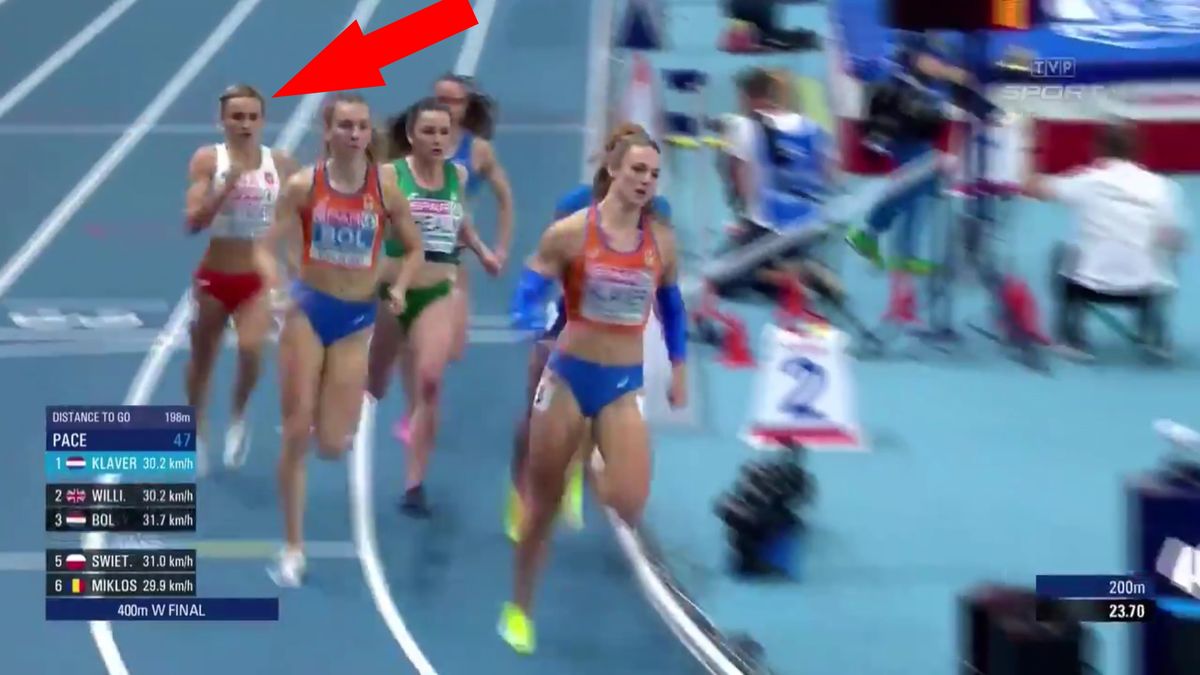 Zdjęcie okładkowe artykułu: Twitter / TVP Sport / Justyna Święty-Ersetic w finale biegu na 400 metrów na HME w Toruniu