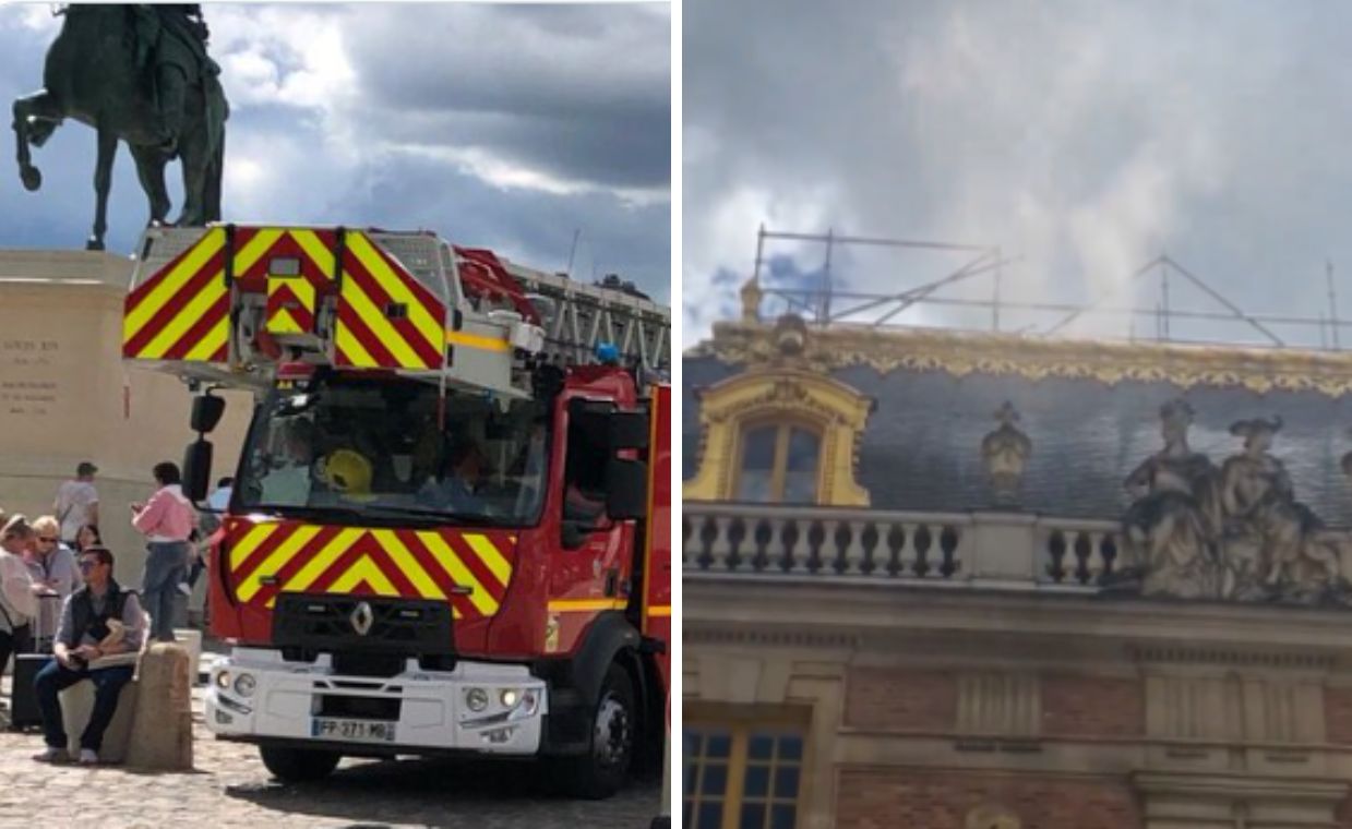 Photos of the fire in the Palace of Versailles