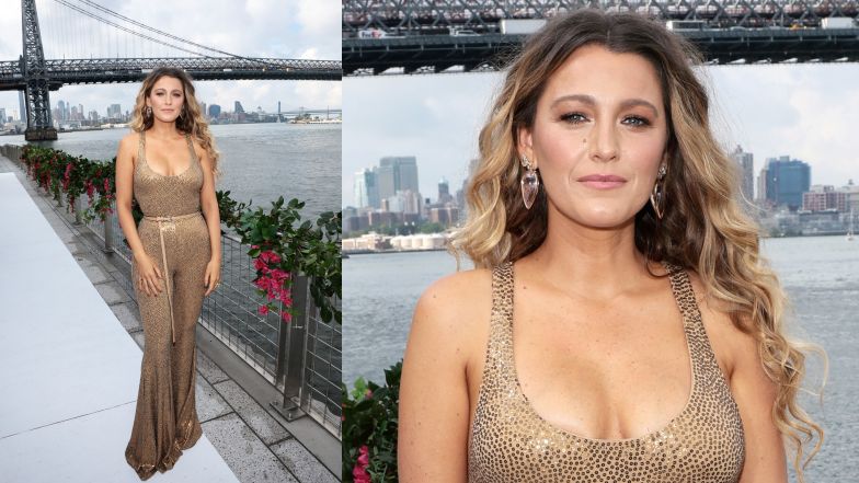 Blake Lively w złotym kombinezonie