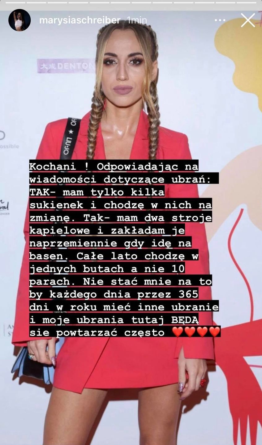 Marianna Schreiber tłumaczy się z powtórzenia stylizacji