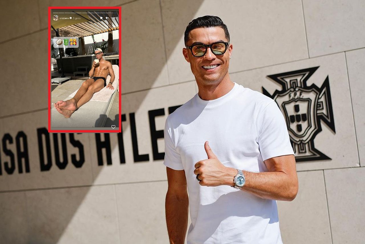 This is how Ronaldo relaxes. Pay attention to his drink