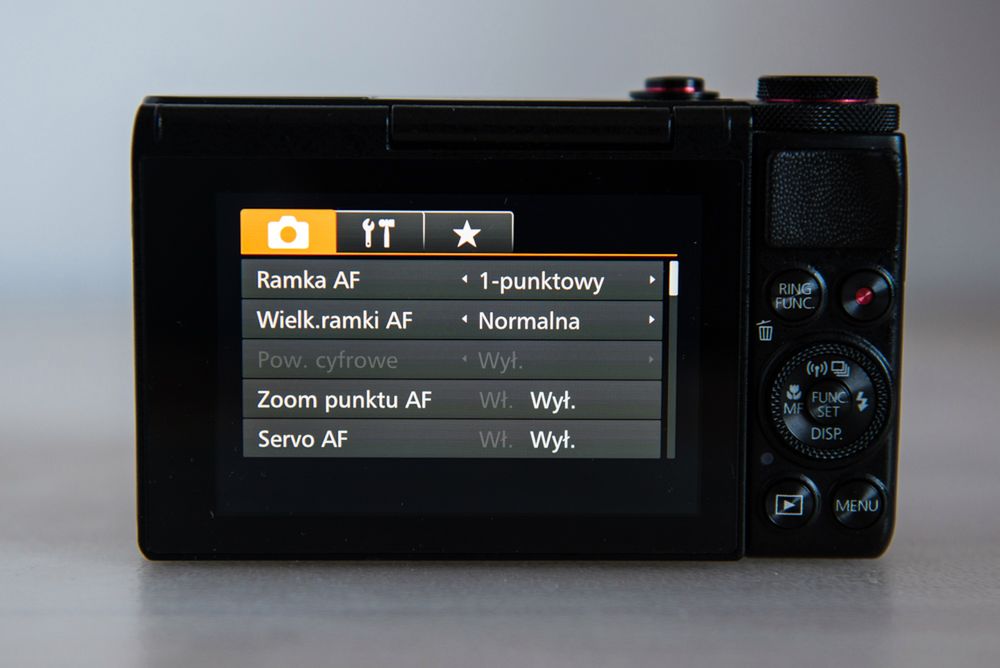 Canon Powershot G7X - menu