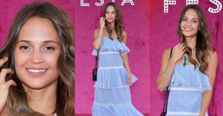 Alicia Vikander w romantycznej sukience w Wenecji