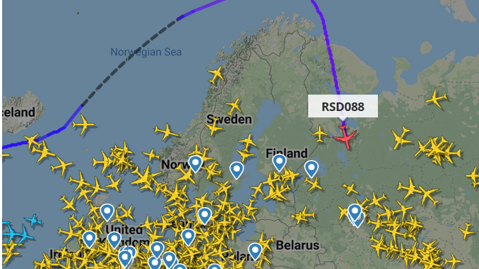 Rosyjski samolot wraca do Moskwy 