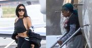 Kim Kardashian odsłania szczupłą talię po powrocie z urodzin córki. Na lotnisku nie zabrakło ODMIENIONEJ North West