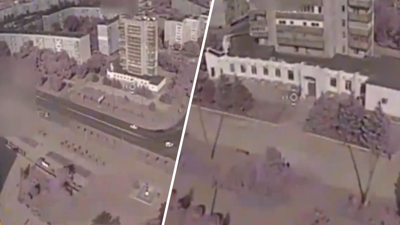 Dron wleciał prosto w budynek. Uderzenie w jednostki Kadyrowa