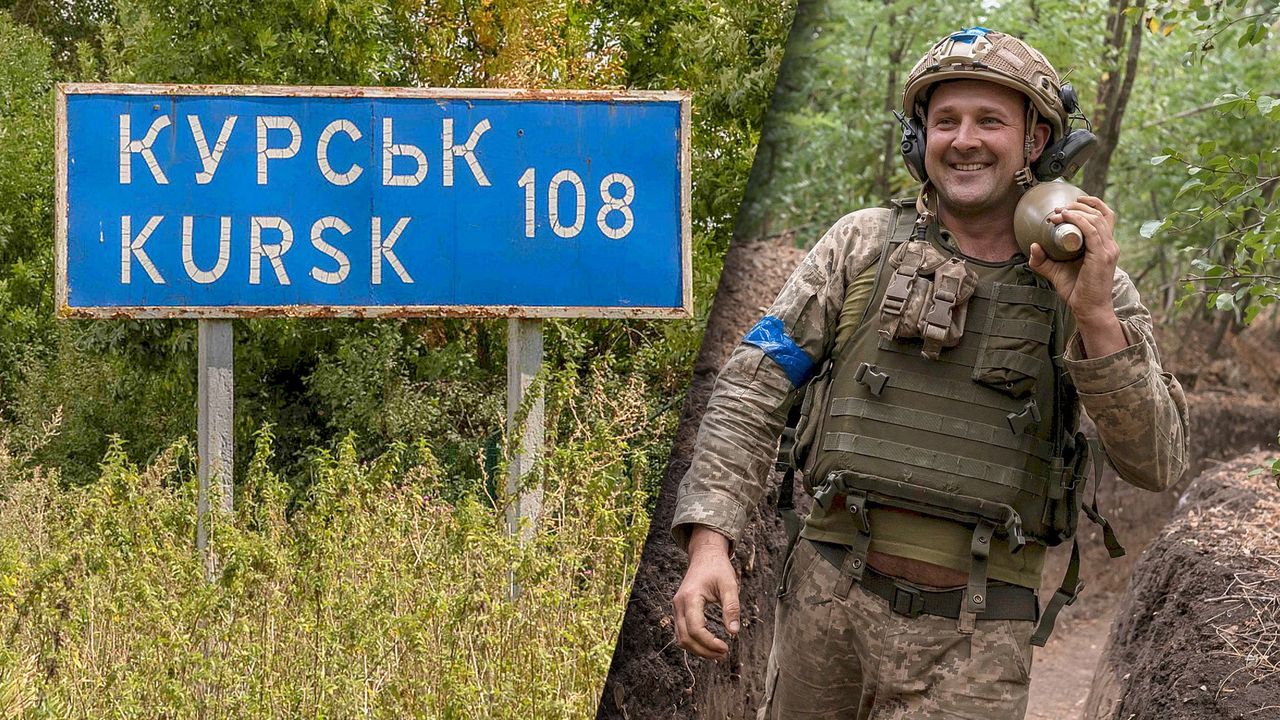 A Ukrainian soldier from the Da Vinci Wolves battalion carries a mortar shell in a trench on the Pokrovsk direction.