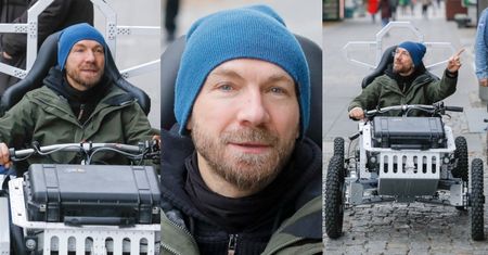 Zaangażowany Przemysław Kossakowski przyjeżdża do studia TVN w HIMALAJSKIM ŁAZIKU (ZDJĘCIA)