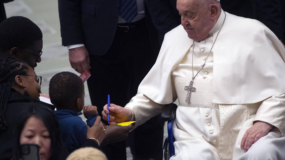 ITALY - POPE FRANCIS DURING HIS WEEKLY GENERAL AUDIENCE IN THE PAUL VI HALL AT THE VATICAN - 2025/2/5
**NO LIBRI** Italy, Rome, Vatican, 2025/2/5.Pope Francis during the weekly general audience in the Paul VI hall at the Vatican Photograph by ALESSIA GIULIANI / Catholic Press Photo 
Dostawca: PAP/PA
ALESSIA GIULIANI / ipa-agency.net
Franciszek, papie�