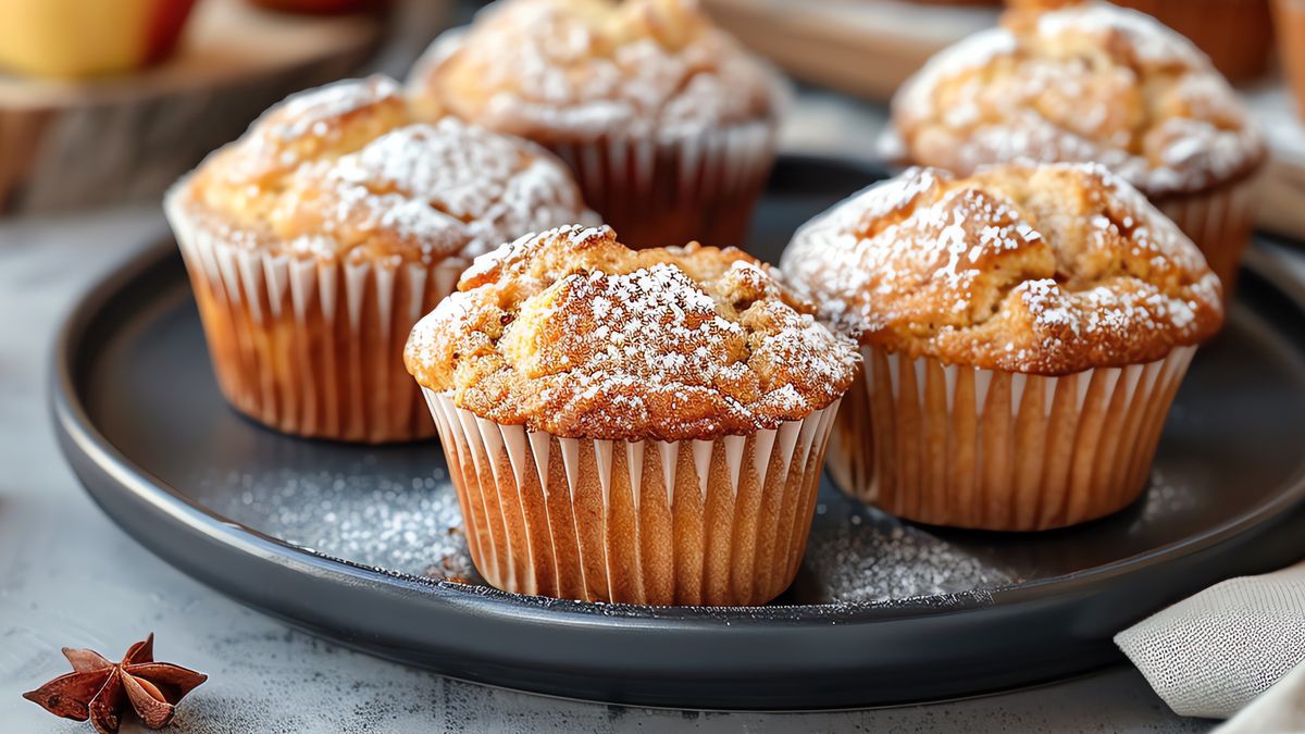 Babeczki można posypać cukrem pudrem. 