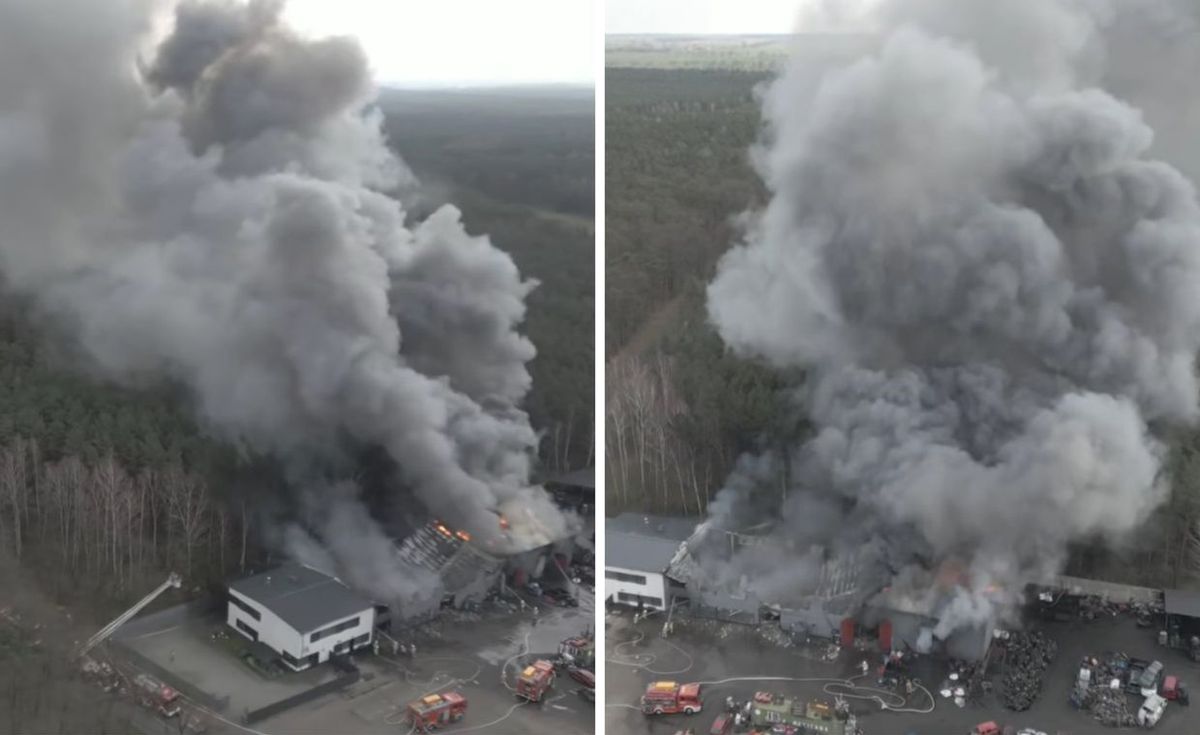 Do ogromnego pożaru doszło w Śmiłowie w województwie Wielkopolskim. Screen