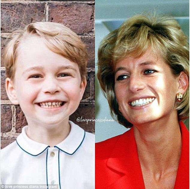 Książę George i księżna Diana - fot. @LovePrincessDiana