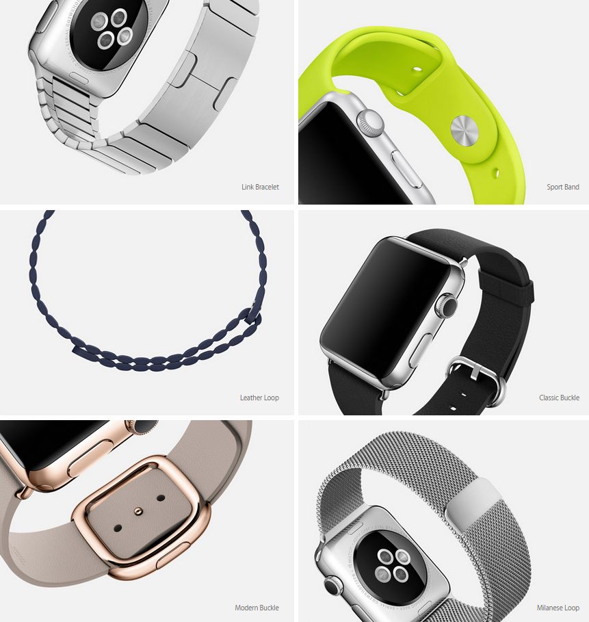 Różne opaski do Apple Watch