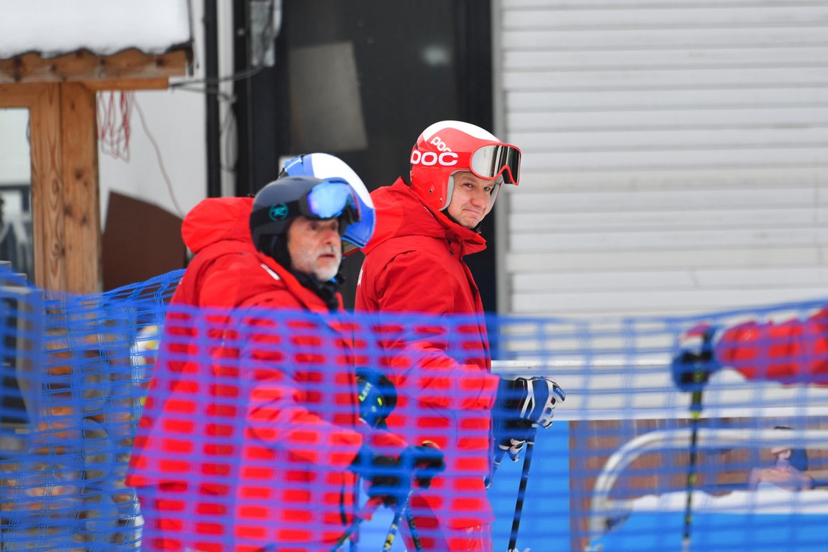Prezydent RP Andrzej Duda na nartach na Polanie Szymoszkowej w Zakopanem