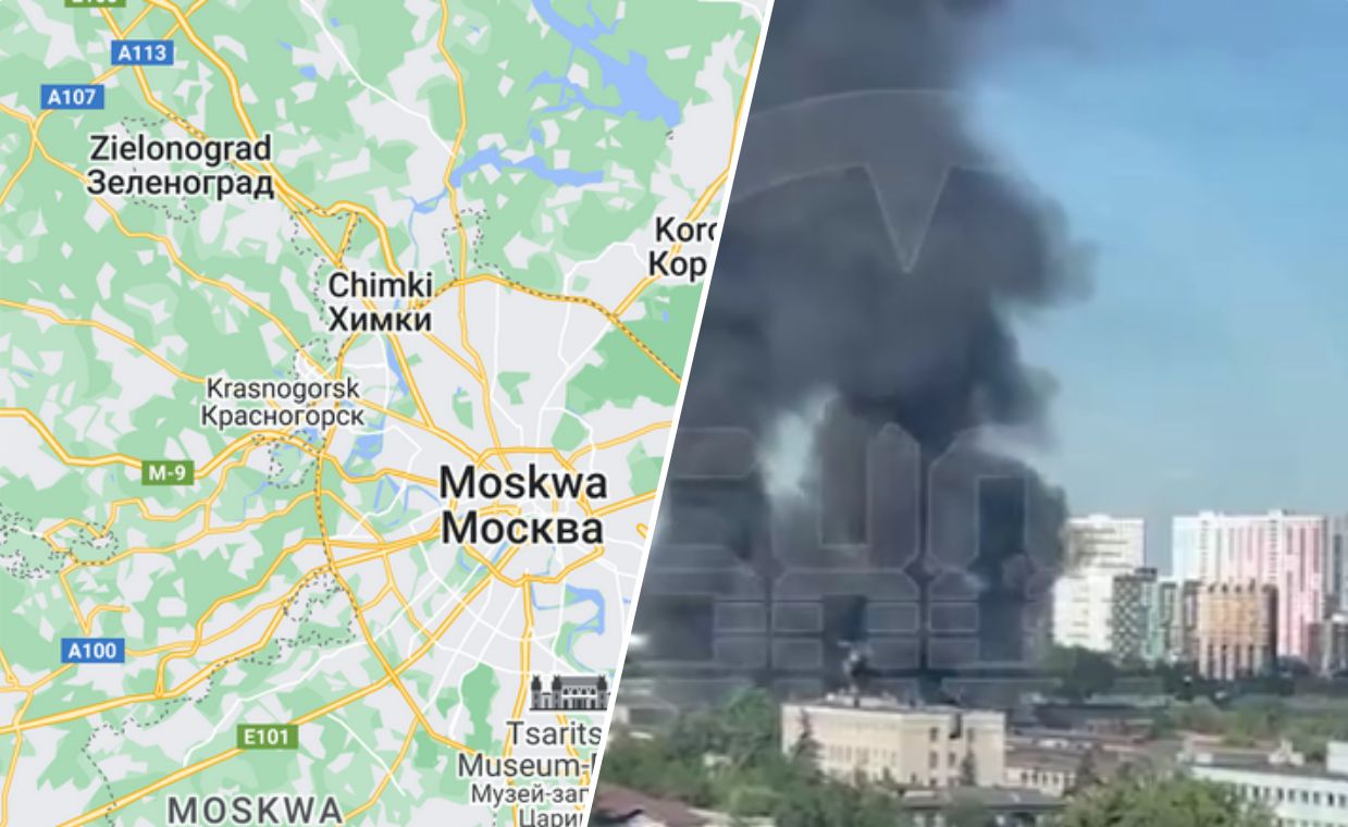 Massive fire erupts near Moscow; potential hazards persist