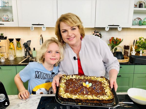 Katarzyna Bosacka z synem w 2022 roku